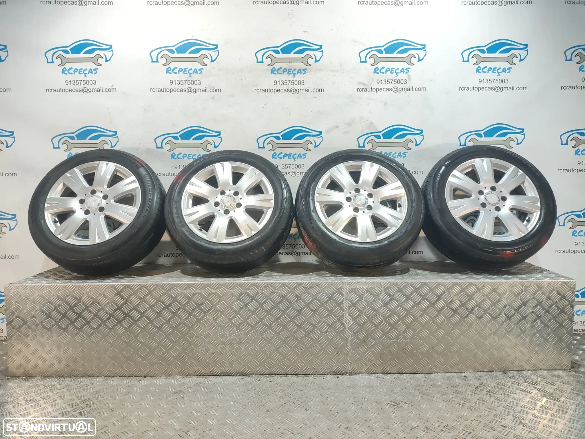 Jantes 16" Mercedes Benz - Class C - ORIGINAIS - 7J | ET43 | 5x112 - 16 Polegadas | A2044012602 | 2044012602 | Pneus | 205 55 16 | Jante | - 11