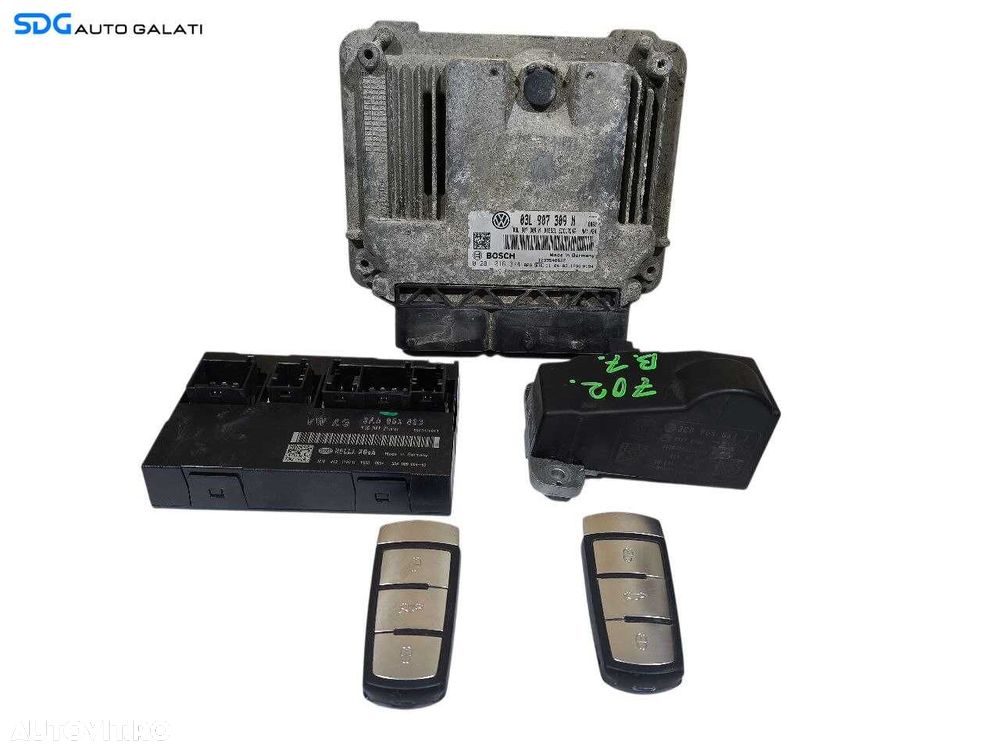 Kit Pornire ECU Calculator Motor Control Confort Blocator Volan Chei Cheie CIP Imobilizator Volkswagen Passat B7 2.0 TDI 2010 - 2015 Cod 03L907309N 0281016374 3AA959433 3C0905861J [LS0268] - 1