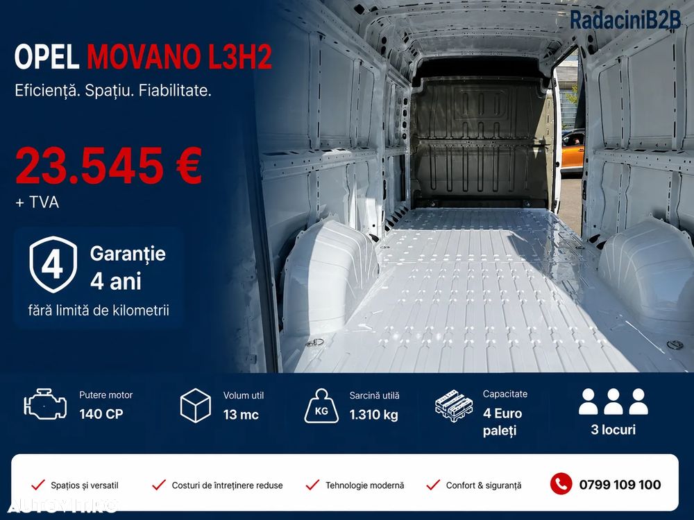 Opel Movano L2H3 VAN volum - 13 mc - 1.310 kg sarcina utila - 9
