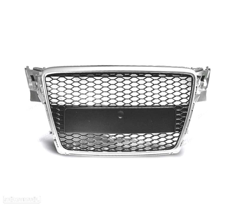 GRELHA FRONTAL AUDI A4 B8 08-11 LOOK RS CINZA CLARO - 2