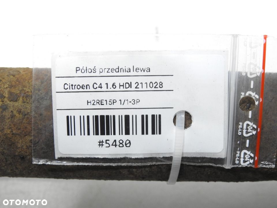 PÓŁOŚ LEWA CITROEN C4 1.6 HDI - 5