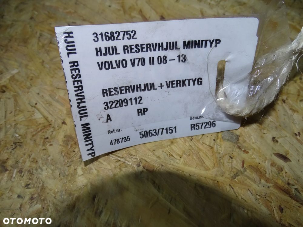 KOŁO DOJAZDOWE STYROPIAN LEWAREK VOLVO V70 S80 08-16 - 5