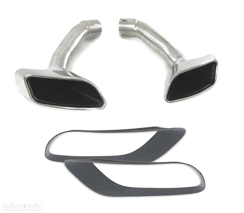 PONTEIRAS DE ESCAPE BMW X6 E71 08-14 LOOK M CROMADO + MOLDURA DE ESCAPE - 2