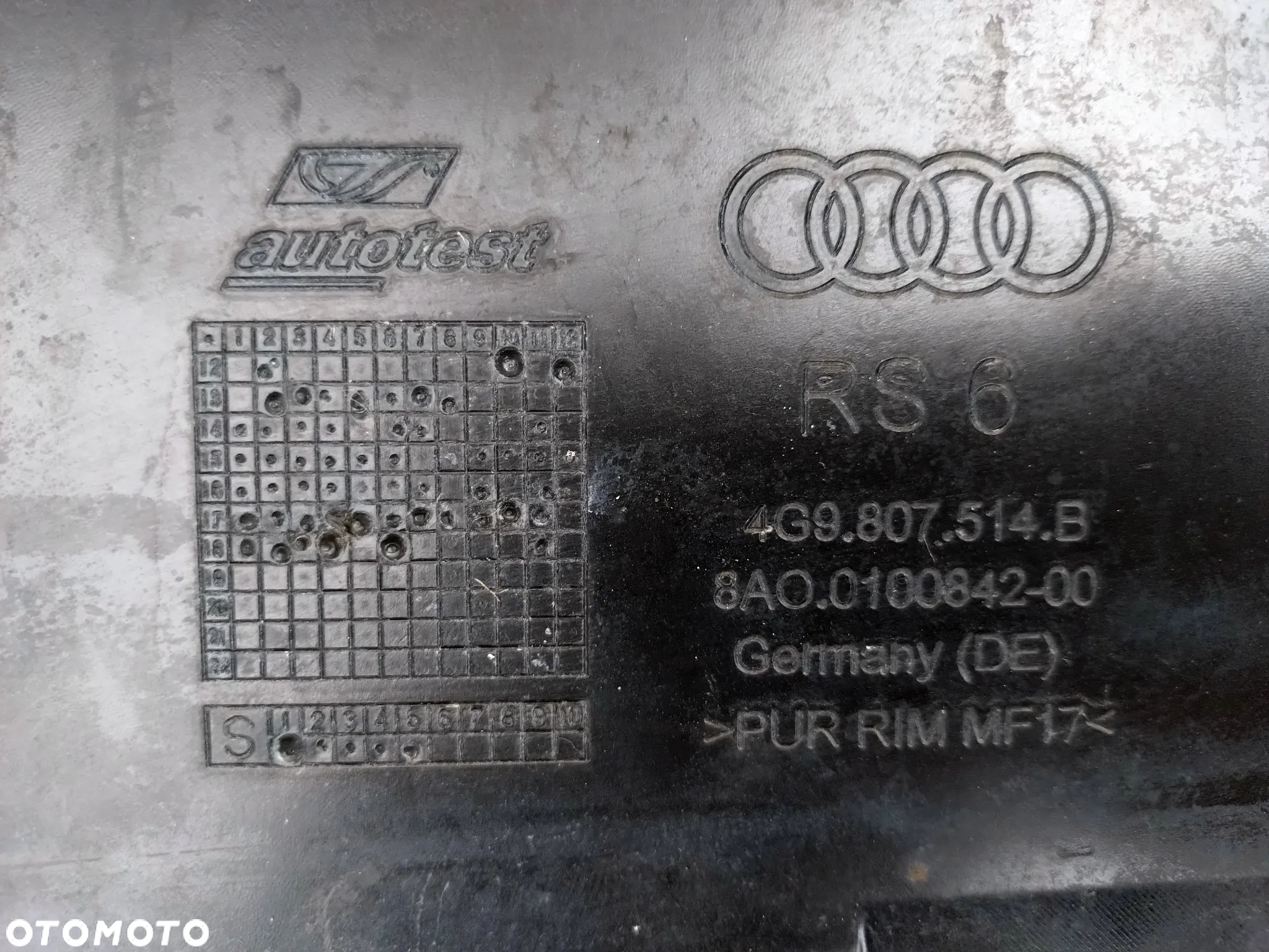 AUDI RS6 C7 4G9 12- DYFUZOR W ZDERZAK TYŁ + MOCOWANIA WYDECHU ORYGINAŁ! STAN BDB! 4G9807514B - 10