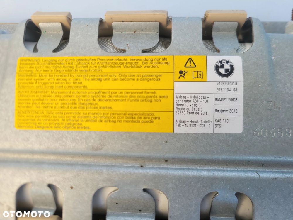 AIRBAG PODUSZKA KOLAN PASAŻERA BMW F06 F10 F12 F13 KREMOWA 9181134 - 4
