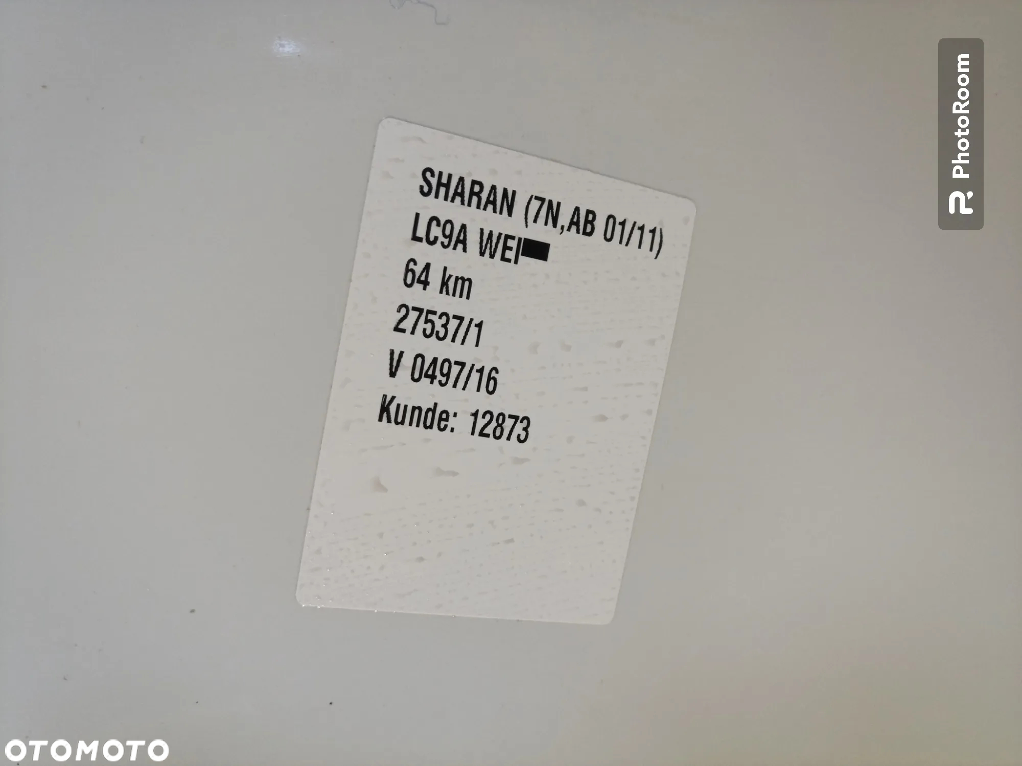 VW SHARAN 7N lc9a bialy KOMPLETNY PRZÓD MASKA ZDERZAK - 2