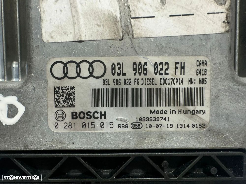 .Centralina Motor Original Bosch VAG Audi Volkswagen Skoda Seat CAG 2.0 TDi 143cv 16v 03L906022FH 0281015015 2007 - 2016 - 7