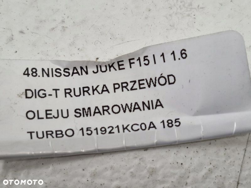 NISSAN JUKE F15 I 1 1.6 DIG-T RURKA PRZEWÓD OLEJU SMAROWANIA TURBO - 7