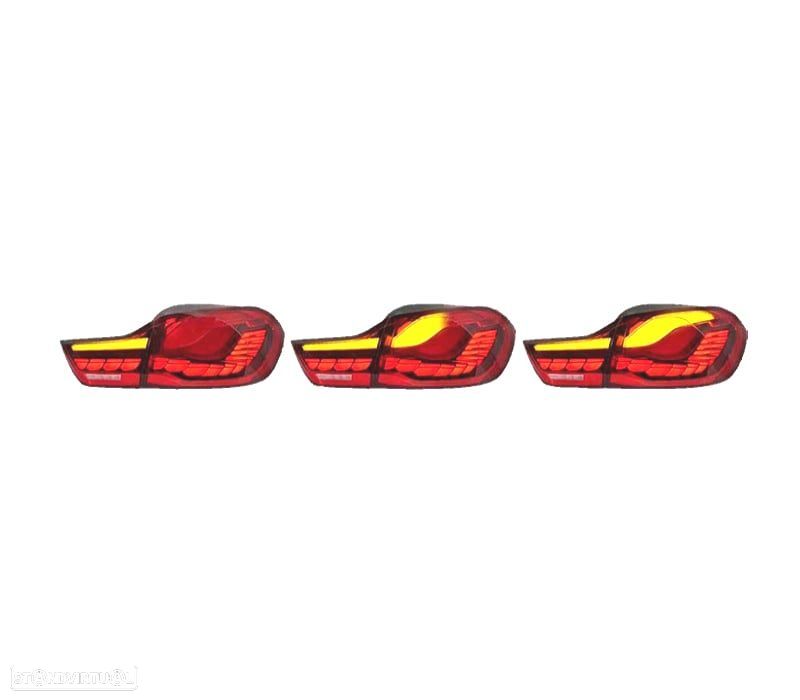 FAROLINS FULL LED BMW F32 F33 F36 LIGHT BAR OLED FUNDO VERMELHO 13-18 - 4