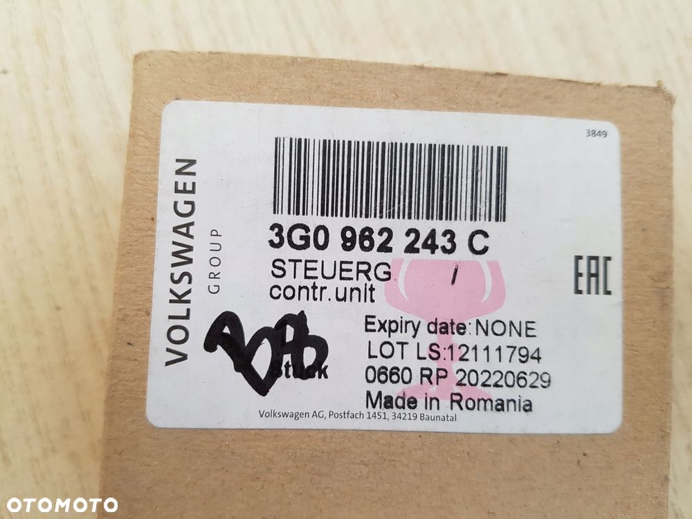 vw passat b8 nowy oe sterownik moduł otwierania klapy 3g0962243c - 4