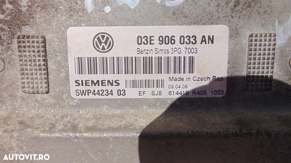 Calculator/Ecu motor Skoda Fabia 1 1.2 12 valve cod BME an 2007 cod 03E906033AN - 2