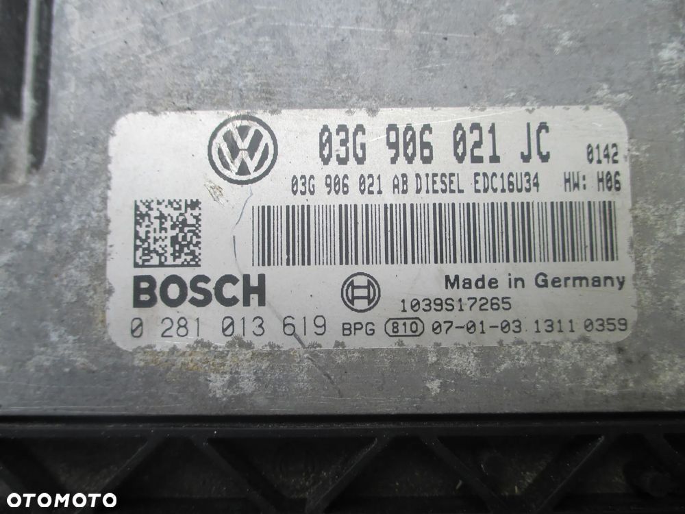 Sterownik komputer OCTAVIA 2,0TDI 03G906021JC 0281013619 - 2