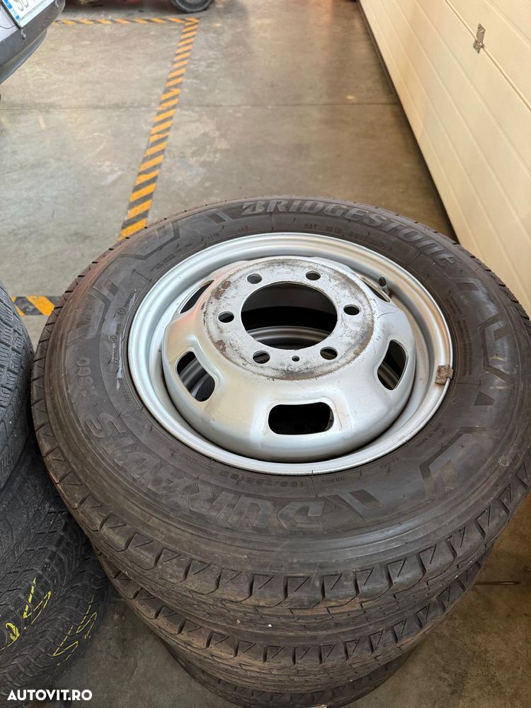 JANTE OTEL + ANVELOPE VARA  IVECO AXA DUBLA , ORIGINALE - 1