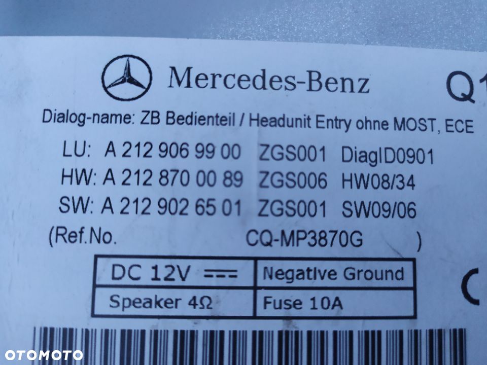 MERCEDES E 212 207 c 204 Comand radio zmieniarka NTG 4.5 nawigacja - 19