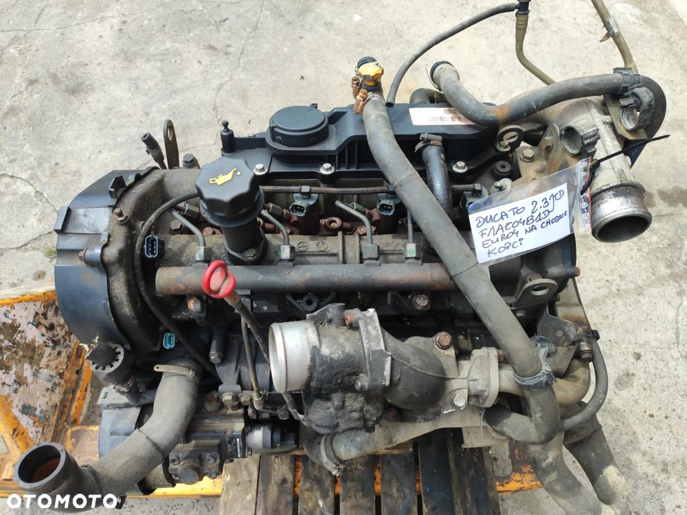 Silnik 2.3 JTD kompletny 120KM EURO4 F1AE0481D do Fiat Ducato III 3 06-14r. odpala, ale dziwnie pracuje i strasznie kopci, sprzedaję jako uszkodzony. - 1