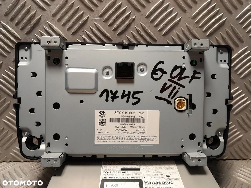 VW GOLF VII RADIO WYŚWIETLACZ CZYTNIK NAVIGACJI SSD 5G0035820A 5G0919605 - 10