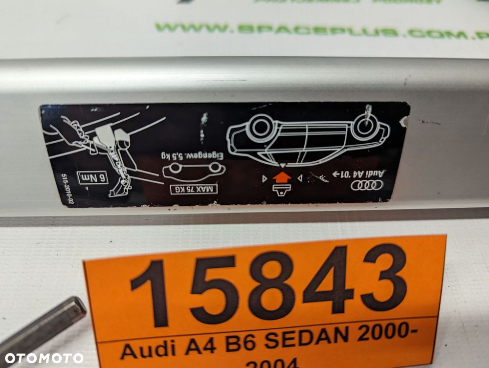 Bagażnik dachowy bazowy belki poprzeczki Audi A4 B6 B7 Sedan 00-07 - 7