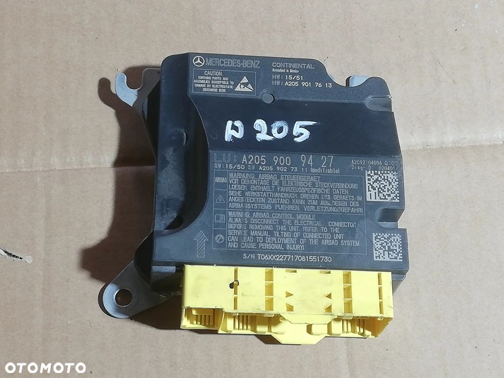 Mercedes-Benz C W205 moduł sensor AIR BAG A2059009427