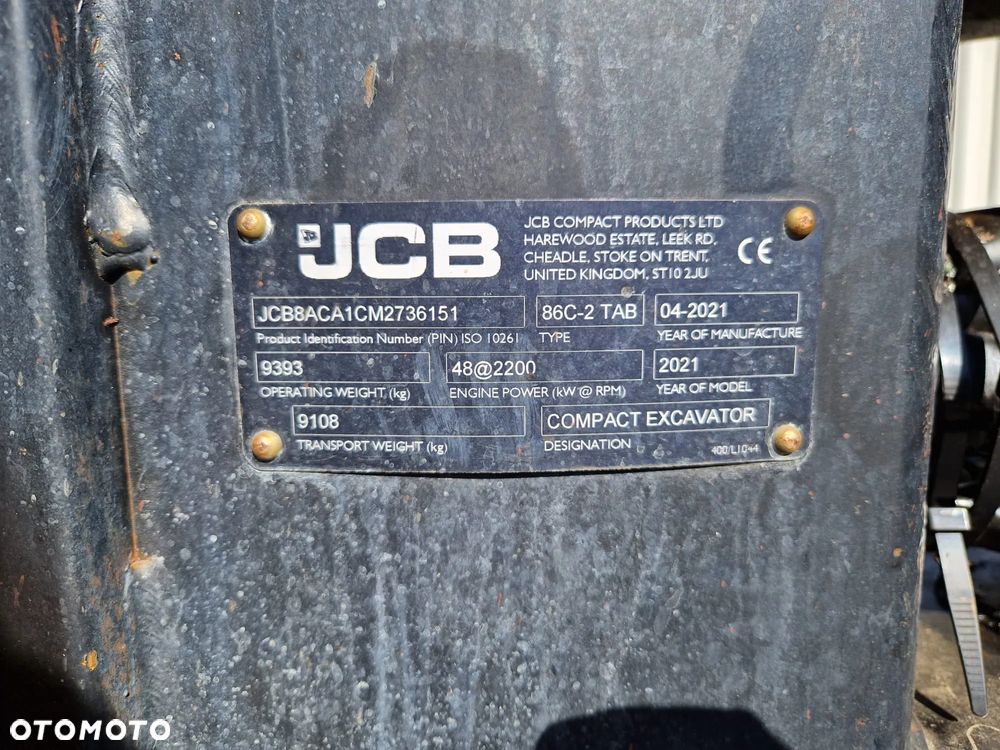 JCB 86C-2 * next gen * 2021r. *  1.220 mth * Klimatyzacja * 4 łyżki * - 12