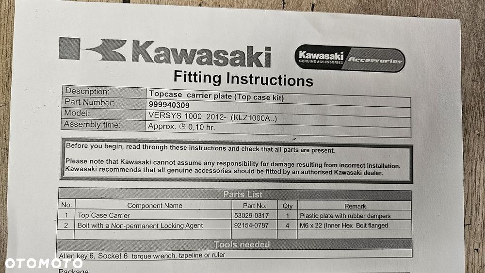 Płyta pod kufer centralny Kawasaki Versys 1000  999940309 - 7
