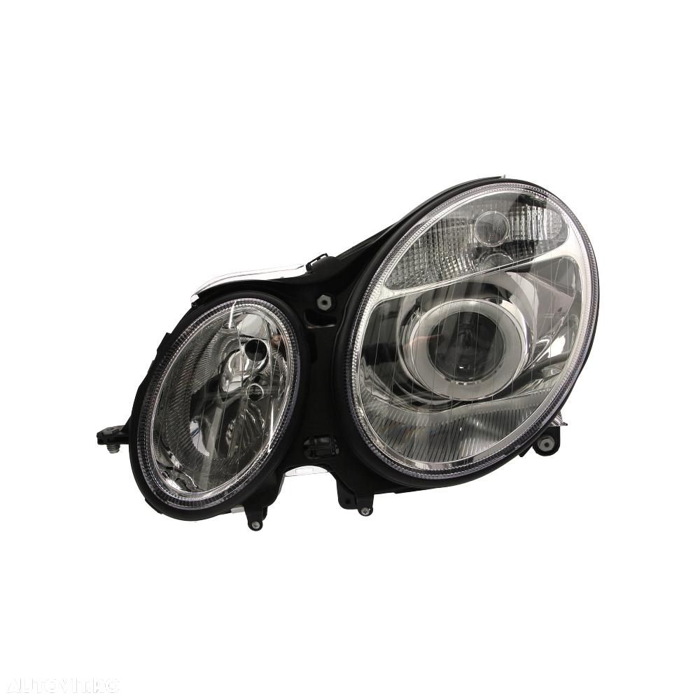 Far Mercedes Clasa E (W211) 03.2002-06.2006 TYC stanga/dreapta, tip bec H7+H7, cu motoras, far tip HELLA - 1