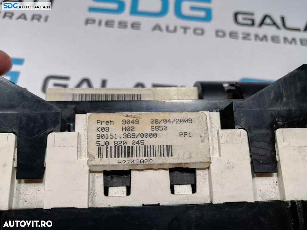 Climatronic Panou Comanda AC Aer Conditionat Clima Skoda Fabia 2 2007 - 2010 Cod 5J0820045 [D0326] - 7