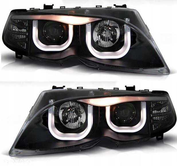 reflektory lampy kpl soczewka clear black bmw 3 e46 lift lci fl 2001-2005 - 1