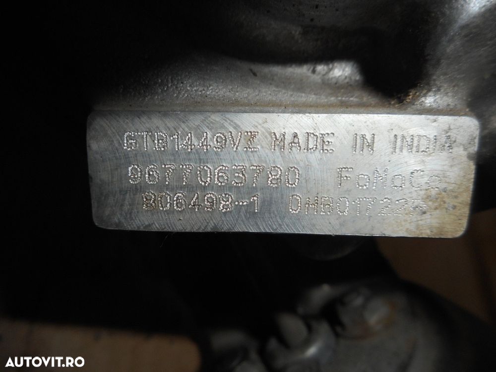 Turbina Ford 2.0 TDCi euro 5 cod 9677063780 cu supapa 2008 2009 2010 2011 2012 2013 - 2