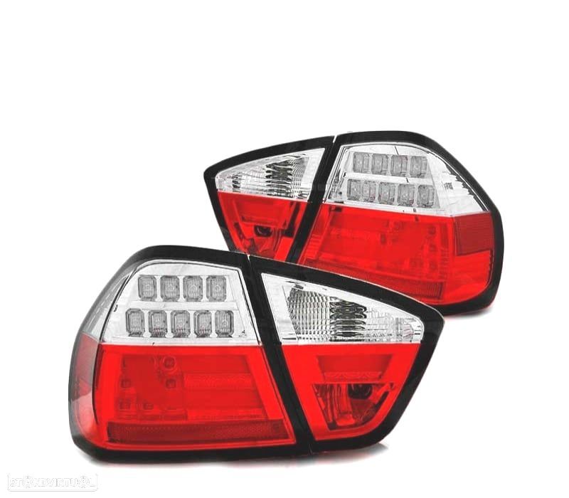 FAROLINS TRASEIROS LED PARA BMW E90 SEDAN 05-08 VERMELHO CRISTAL - 2