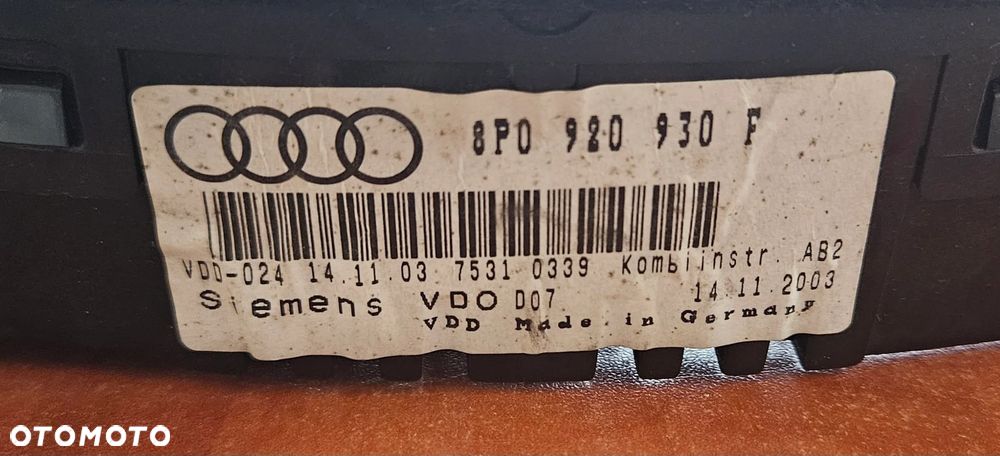 AUDI A3 8P 2.0 TDI ZEGARY LICZNIK EU 8P0920930F - 4
