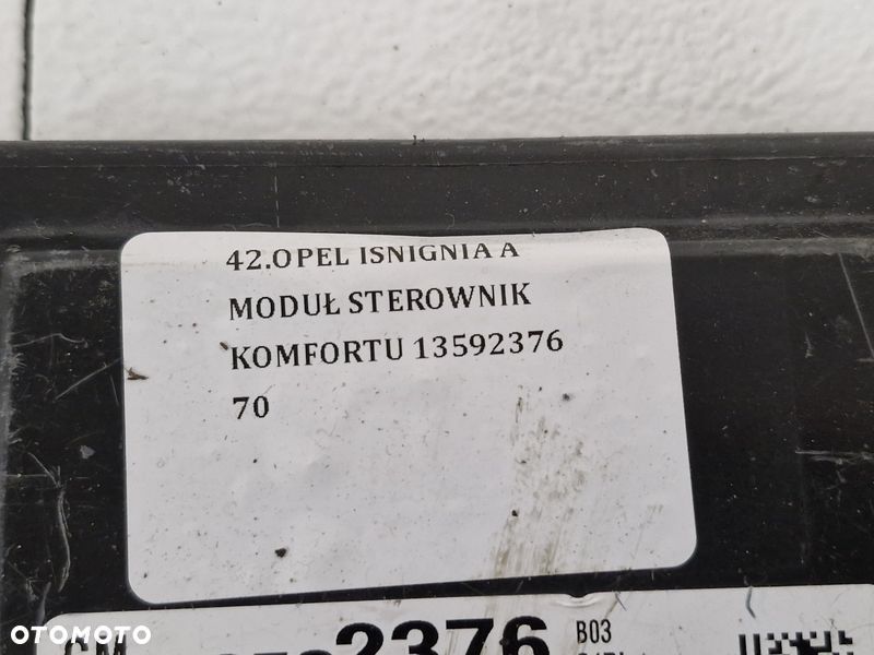 OPEL INSIGNIA A MODUŁ STEROWNIK KOMFORTU 13592376 - 4