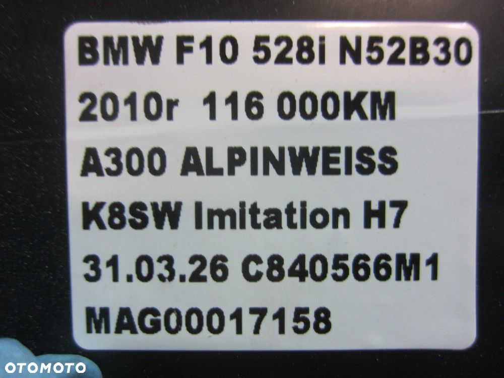 BMW F10 F11 KANAŁ WLOT POWIETRZA DOLOT PRAWY MPAKIET 51747200798 7200798 X2 - 7