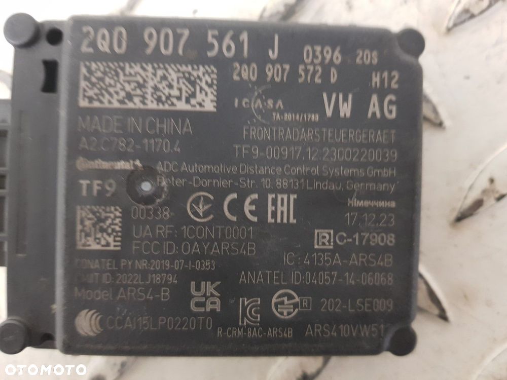CZUJNIK MODUŁ RADAR SENSOR DISTRONIC ACC VW AUDI SKODA SEAT 2Q0907561J 2Q0907572D - 3