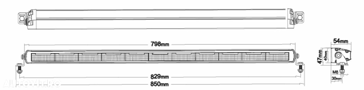 Led Bar Ledson cu pozitie Galbena si Alba + stroboscop Phoenix+ 32" 80cm - 6