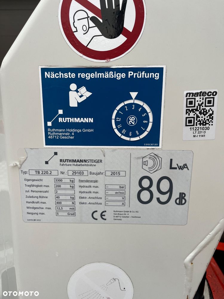 Nissan Podnośnik Koszowy Zwyżka Ruthmann TB220.2 22 metry 14 w Bok Jak Wumag Gsr Multitel - 22