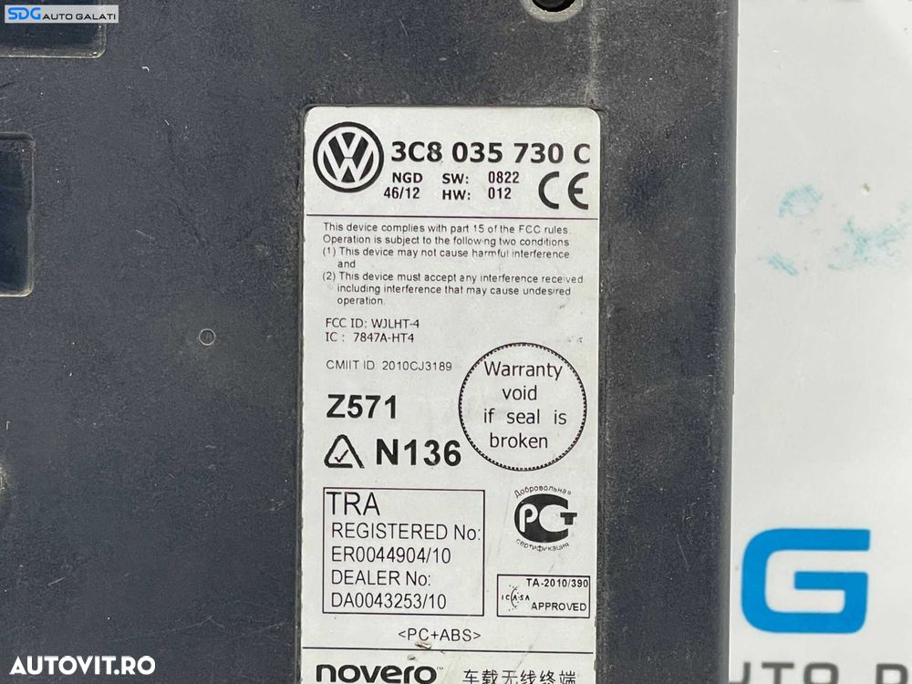 Unitate Modul Calculator Bluetooth Skoda Octavia 2 2008 - 2013 Cod 3C8035730C [L3738] - 2