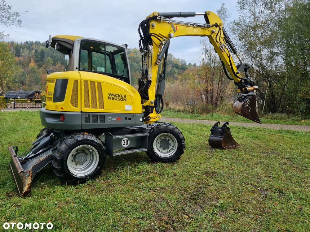 Wacker Neuson EW65 Koparka Kołowa 8ton 3xRamię +ROTOTIL+ Skosowanie Hydr+Centr.Smarowanie Pompa ON Łyżki z Norwegii Jak Nowa 2020r PERKINS silnik STABILIZATORY Kamera Klima - 3
