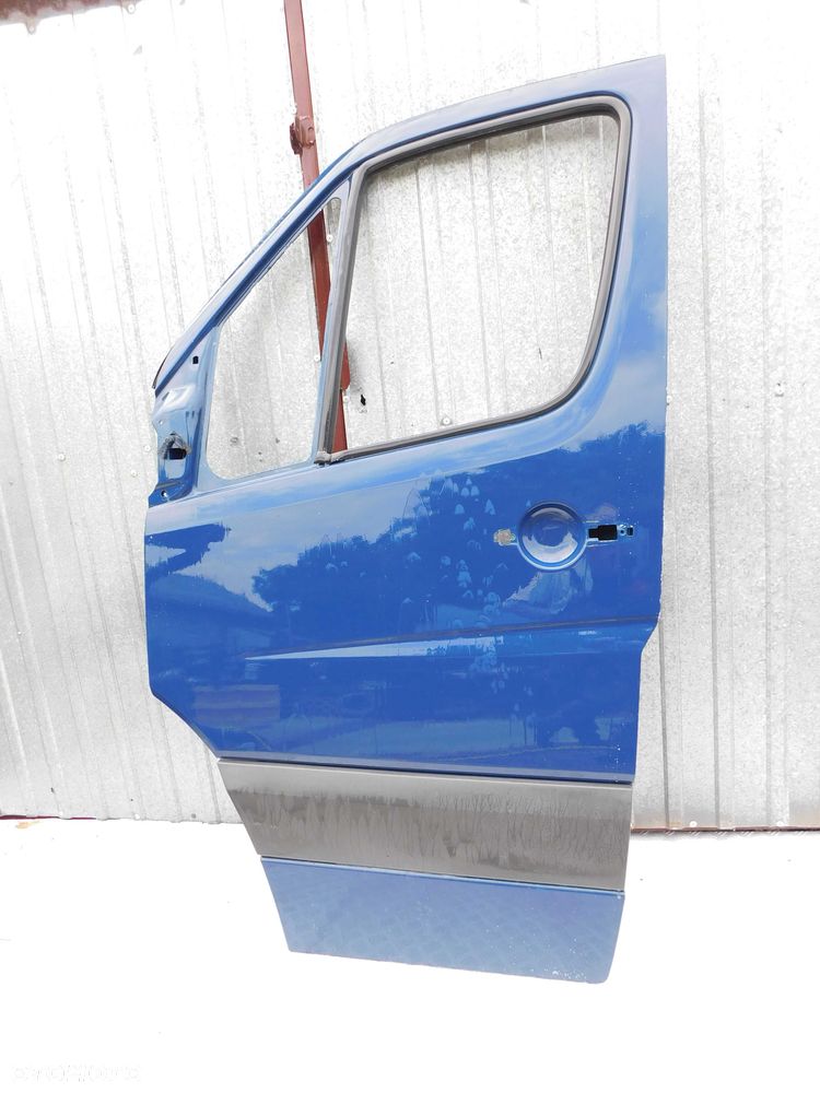 Drzwi Przednie Lewe Kierowcy Mercedes Sprinter W906 VW Crafter Niebieskie OEM - 2
