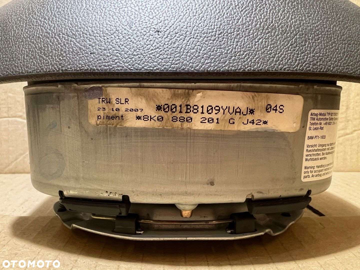 AUDI A5 8T A4 B8 PODUSZKA POWIETRZNA AIRBAG KIEROWCY 3RAM 8K0880201G - 12