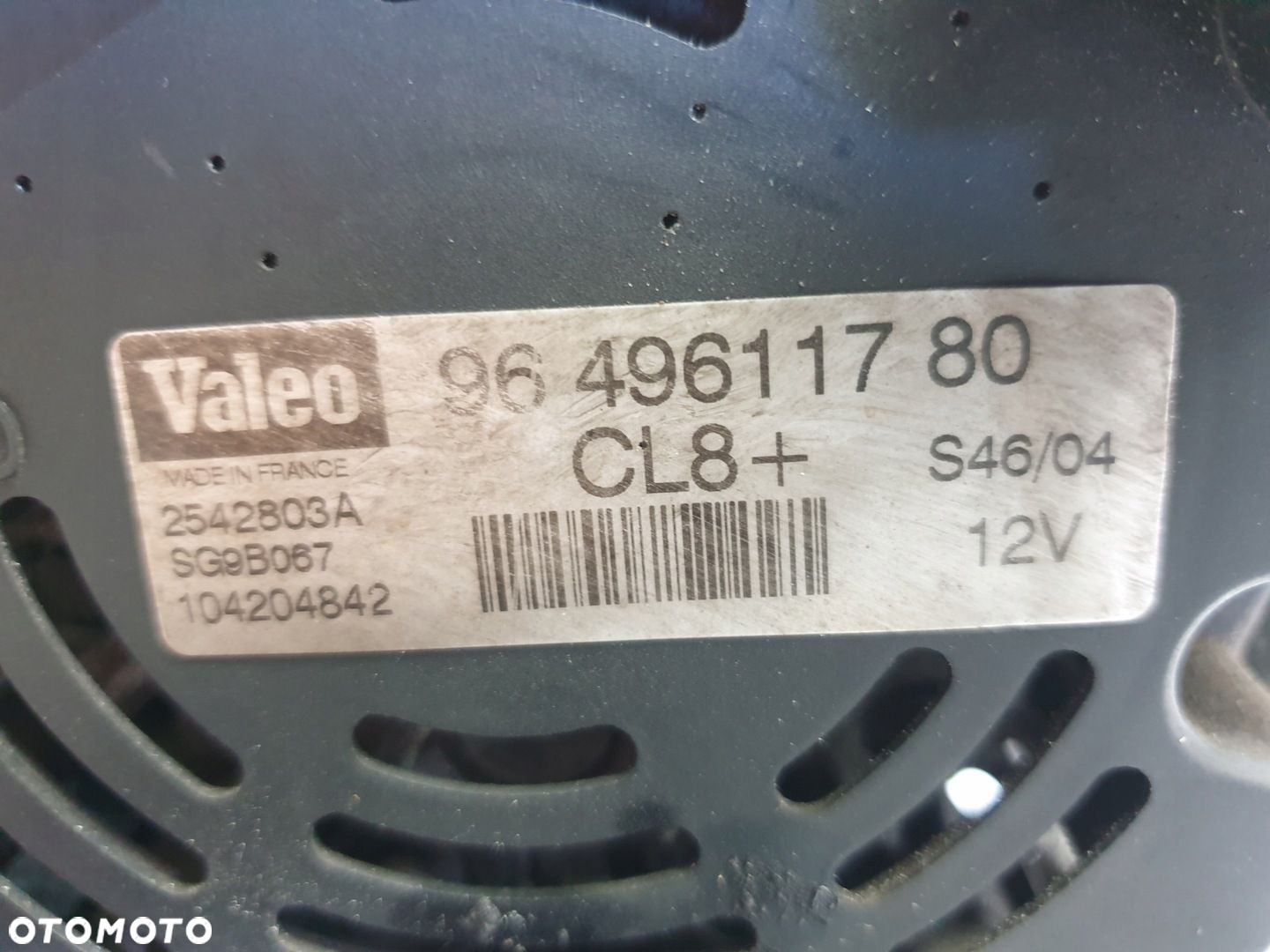 Peugeot 307 1.6 16V ALTERNATOR valeo 9649611780 - 2
