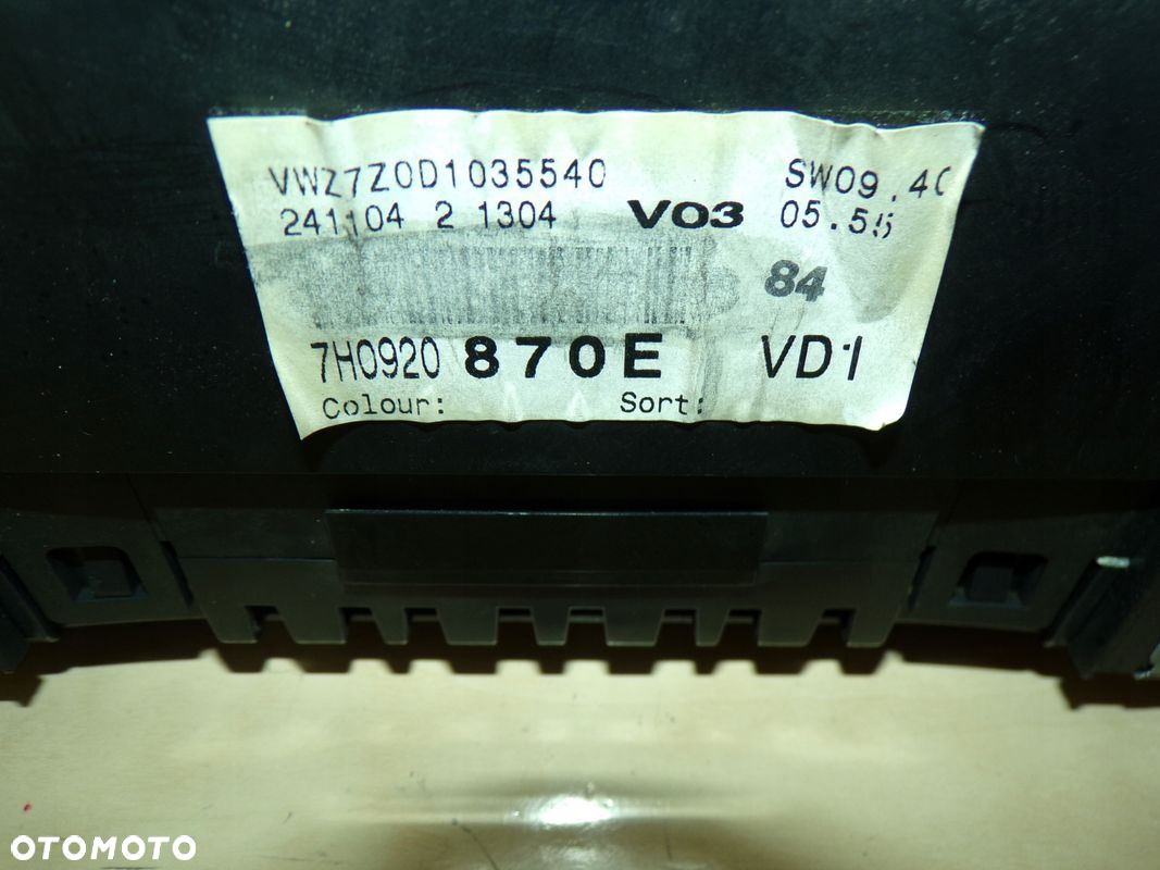VW T5 TRANSPORTER 03- LICZNIK ZEGARY 7H0920870E - 3