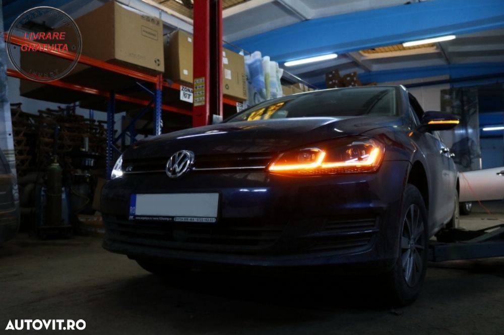 Bara Fata cu Faruri LED Semnal Dinamic VW Golf VII 7 (2013-2017) R-Line Look- livrare gratuita - 23
