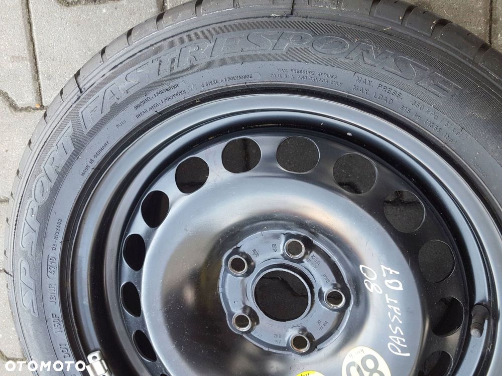 VW PASSAT B7 10-14r KOŁO ZAPASOWE 16 5X112 LEWAREK KLUCZ - 5