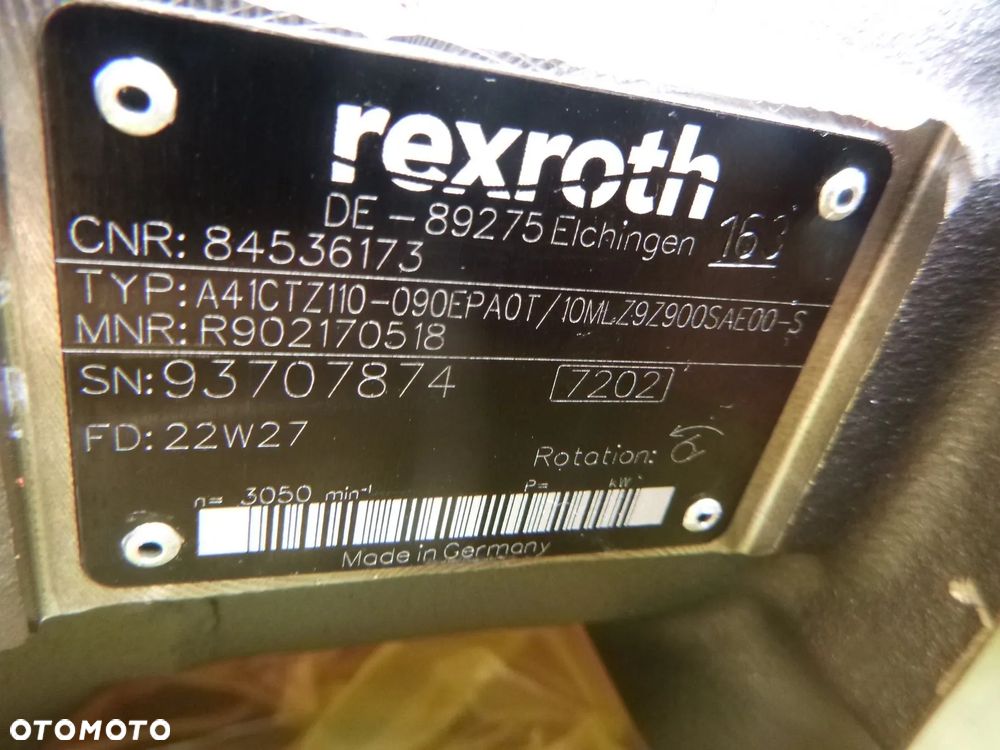 nowa pompa hydrauliczna hydrostatyczna new holland t7.270 case puma rexroth cnh 84536173 typ a41ct2110 - 2
