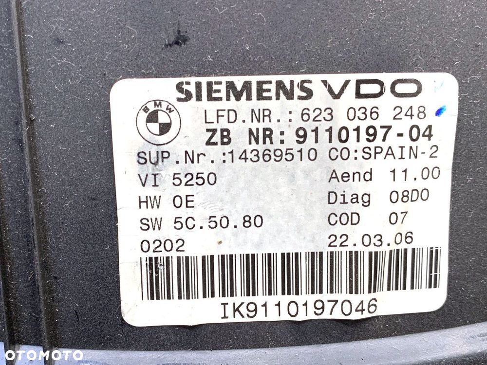LICZNIK  BMW 3 (E90) 2004 - 2012 318 i 95 kW [129 KM] benzyna 2005 - 2007 9110197 - 5
