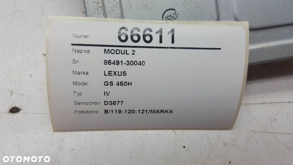 MODUŁ STEROWNIK LEXUS GS 450H IV 86491-30040 - 2