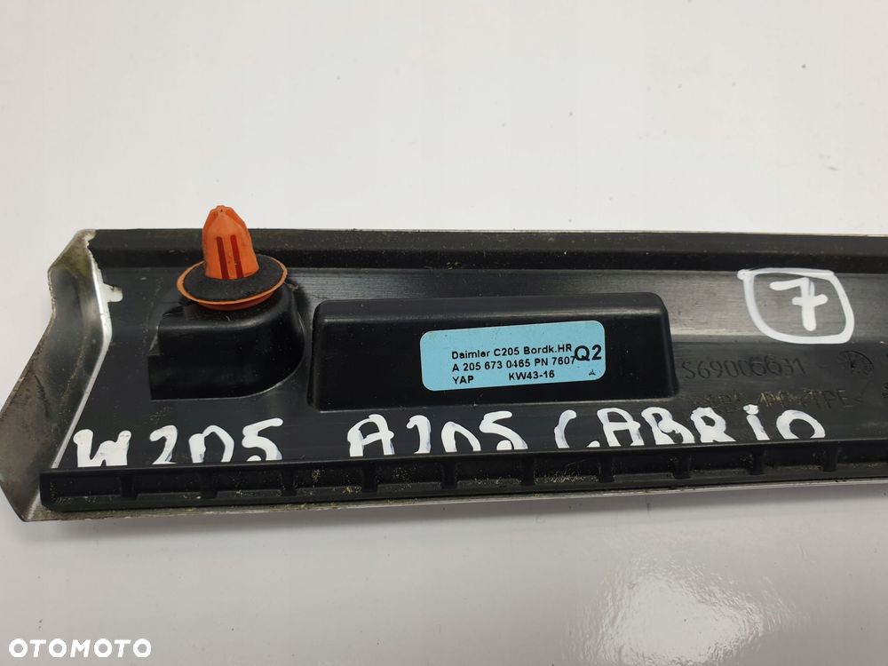 Mercedes A205 W205 Cabrio TYLNA LISTWA SZYBY Kpl - 5