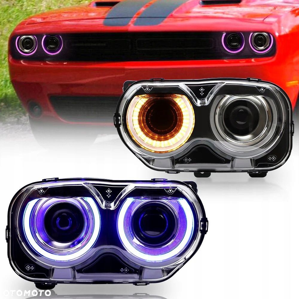 Reflektor Lampa kpl Vland LED Neon RGB Tuning Dodge Challenger Lift 2014- - 5