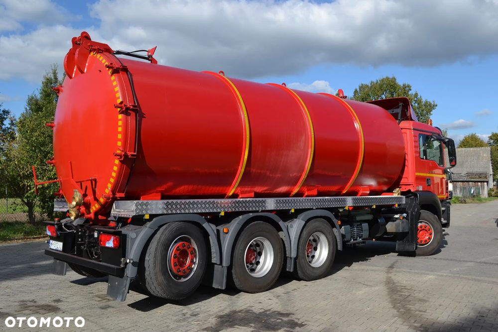 MAN TGS 35.480 8x4  ASENIZACYJNY SZAMBIARKA NOWA BECZKA 25m³ 4 OŚ PODNOSZONA I SKRĘTNA POMPA JUROP RV-520 SPECJALNY - 6