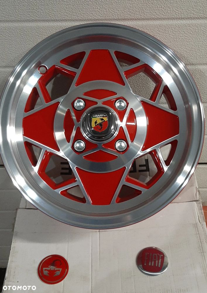 FIAT 126 126P 500  felgi NOWE 12"  CZARNE CZERWONE BIAŁE - 4